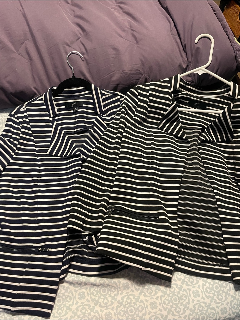 GNW Striped Blazer Pair in Navy and Black